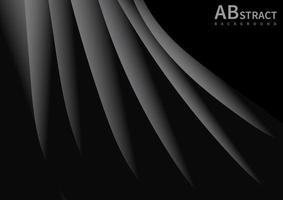 Abstract gray curves overlap with on black background space for your text. vector