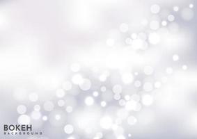 Abstract blured silver bokeh background sparkling lights effect. vector