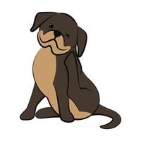 Cute Cartoon Vector Illustration icon of a big dog. It is flat style.