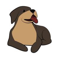 Cute Cartoon Vector Illustration icon of a big dog. It is flat style.