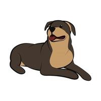 icono de ilustración de vector de dibujos animados lindo de un perro grande. es de estilo plano.