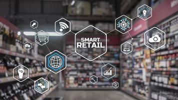 Smart retail 2021 and omni channel concept. Shopping concept 2021. photo