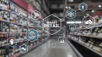 Smart Retail 2021 y concepto omnicanal. concepto de compras 2021. foto