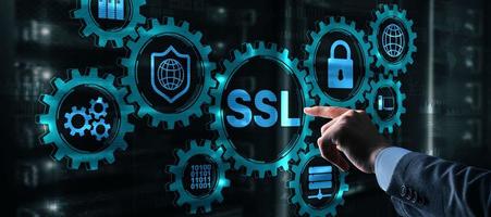 SSL Secure Sockets Layer concept. Cryptographic protocols provide secured communications photo