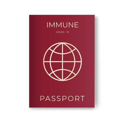 Vaccine passport. Tourist covid-19 immune document. Travel and vacation unlock the world. Vector art illustration