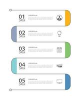 5 data infographics tab thin line index template. Vector illustration abstract background. Can be used for workflow layout, business step, banner, web design.