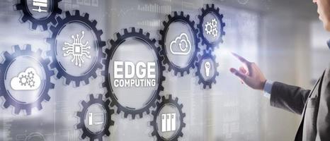 Edge Computing Business Technology concept on virtual screen photo