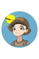 Farmer boy cartoon illustration vector