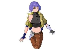 Character design girl with gauntlet vector