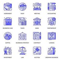 conjunto de iconos de línea plana de web de negocios vector