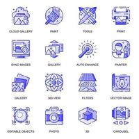 Images web flat line icons set vector
