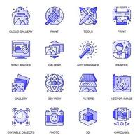 Images web flat line icons set vector