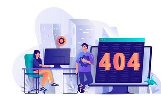 Concepto de error de página 404 en diseño plano vector