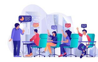 Focus group concept in flat design vector