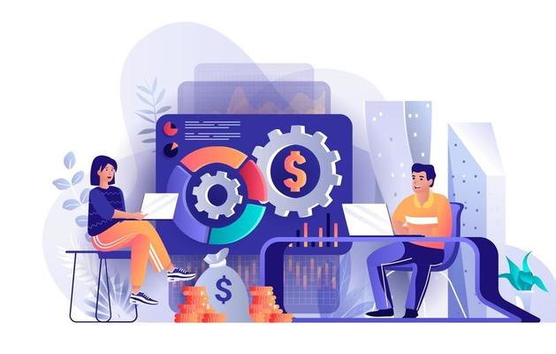 Financial management concept in flat design