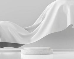 plataforma de podio blanco abstracto para exhibición de productos vitrina representación 3d