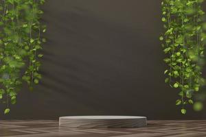 Abstract platform showcase for product display with ivy 3d render photo