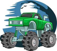 vector cartoon of monster truck, coloring book or page 19593498 Vector Art  at Vecteezy