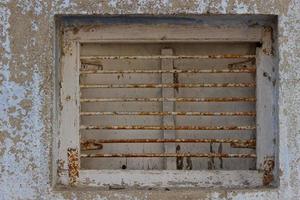 door with window with wood background photo