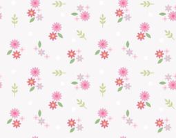 Cute flowers are creating a retro pattern. Simple pattern design template. vector