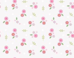 Cute flowers are creating a retro pattern. Simple pattern design template. vector