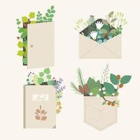 hermosas plantas para decorar puertas, sobres, libros y australia. ilustraciones de diseño vectorial. vector