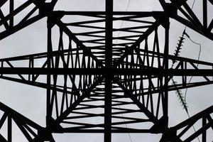 Support of power lines. Bottom view. photo