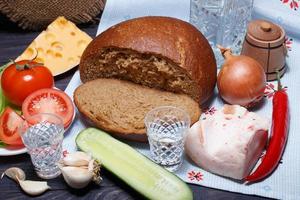 Simple rustic food. Delicious still life. photo