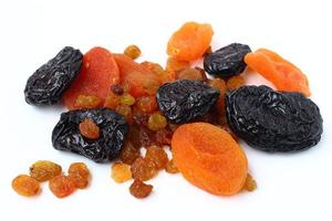 Mixed dried fruits isolate. photo