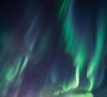 Aurora borealis, Northern lights with stars glowing in the night sky photo