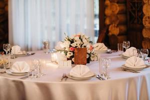 Banquet hall for weddings with decorative elements photo