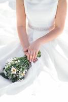 elegant wedding bouquet of fresh natural flowers photo