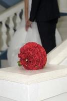 red bouquet of roses photo