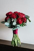 elegant wedding bouquet of fresh natural flowers photo