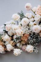 elegant wedding decorations made of natural flowers photo