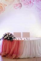 elegant wedding decorations made of natural flowers photo