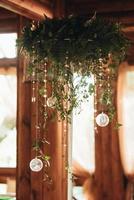 elegant wedding decorations made of natural flowers photo