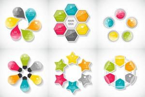 Collection of Infographic Templates for Business Vector Illustration