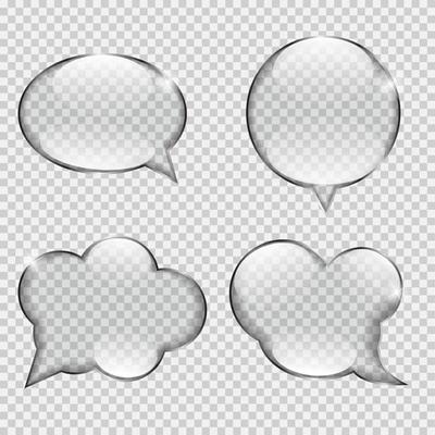 Glass Transparency Speech Bubble Vector Illustration