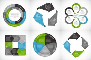 Collection of Infographic Templates for Business Vector Illustration