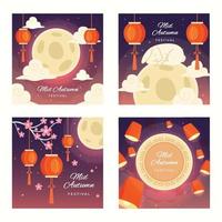 Mid Autumn Social Media Posts vector