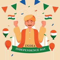 feliz dia de la independencia de india vector