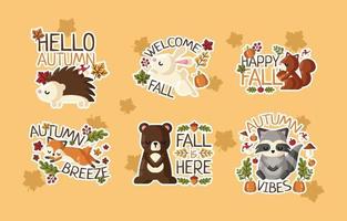 Autumn Nature Sticker vector