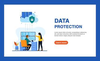 personal data security and cyber data security online concept illustration vector