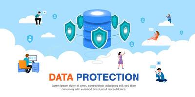 Global data security personal data security cyber data security online concept illustration vector