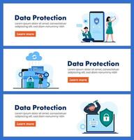 personal data security and cyber data security online concept illustration vector