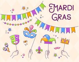 Happy Mardi Gras Carnival Festive vector design element