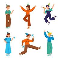 Set of people cartoon character collection vector