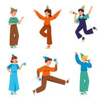 Set of people cartoon character collection vector