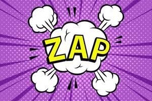 Zap pop art hand drawn design Royalty Free Vector Image